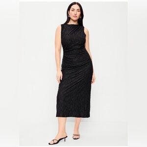 Old Navy Side-Drape Jersey
Jaquard Midi Dress BLACK sz L NWT